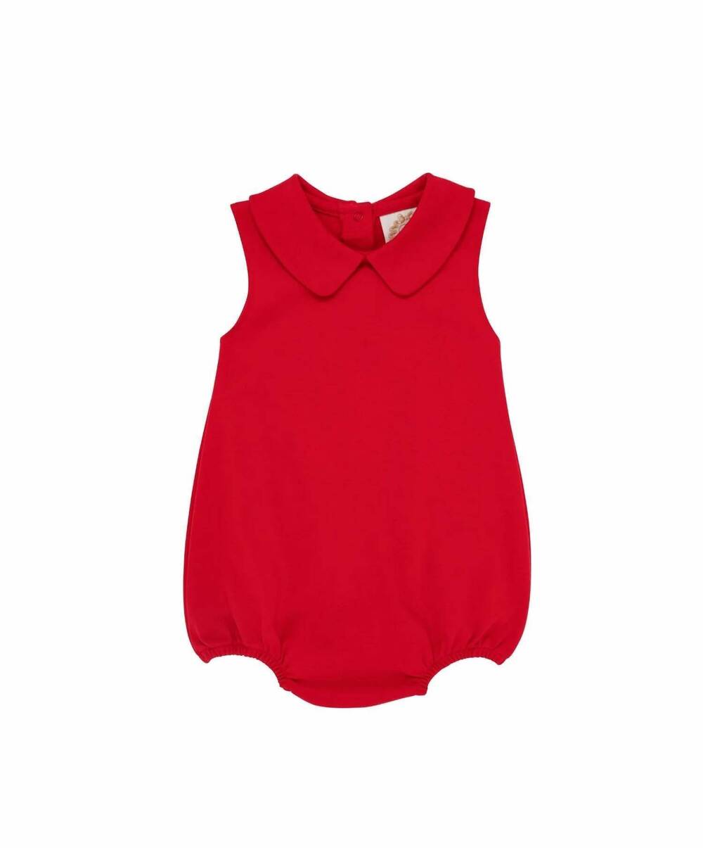 NEW BEAUFORT BONNET boy's biltmore bubble romper in richmond red